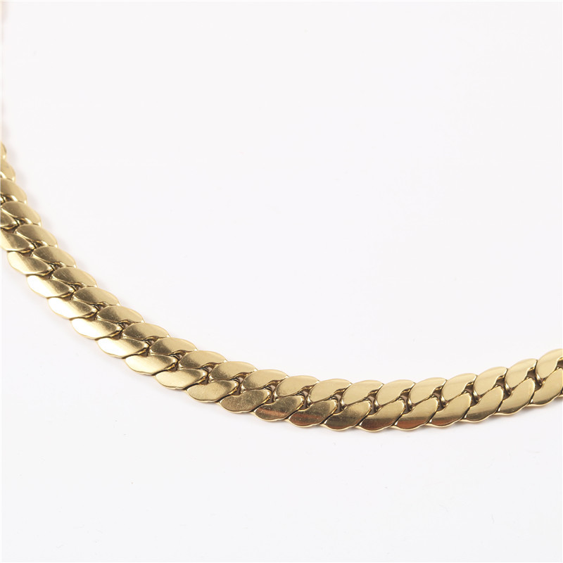 Cold Wind, Necklace, Titanium Steel, Real Gold Plated