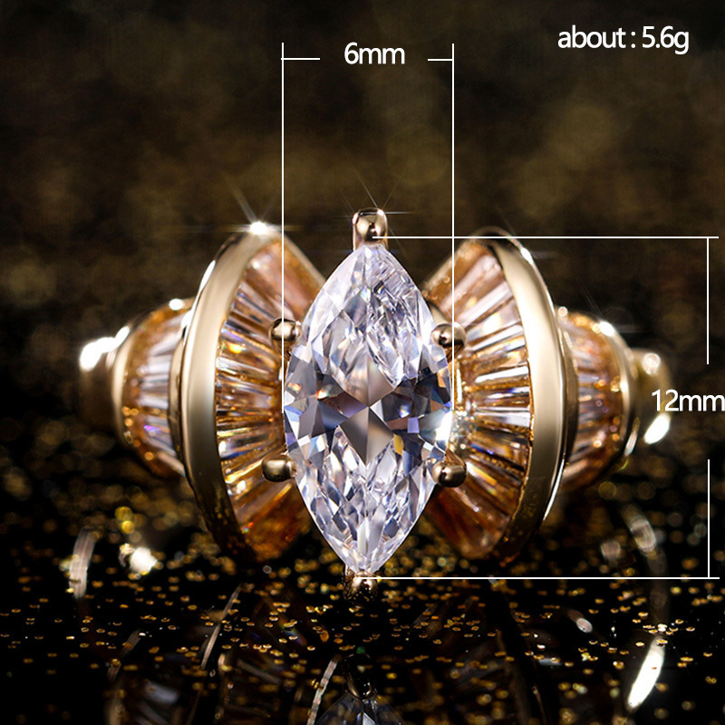 Personalized Marquise-shaped Zircon Ring