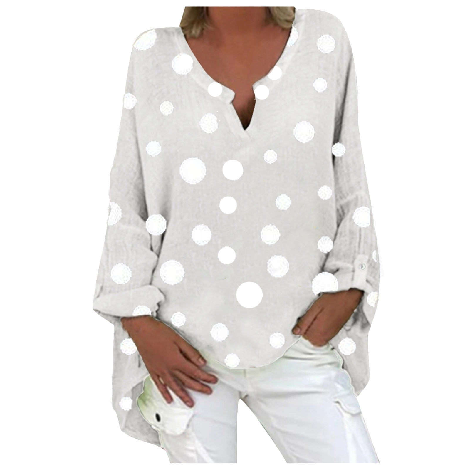 Short-sleeved Long-sleeved Cotton Street Hipster Polka-dot Shirt
