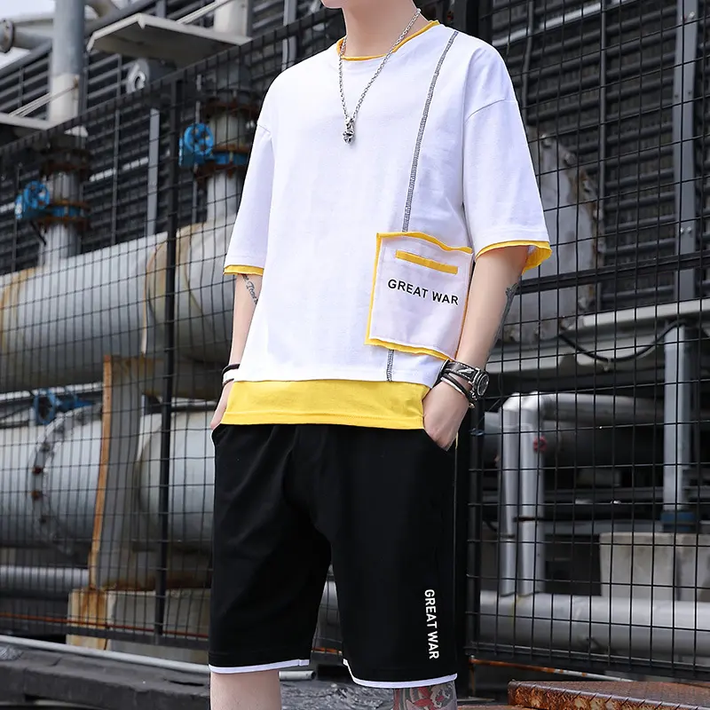 Sportswear Men's Casual Wear Trend Korean Student Short Sleeve
