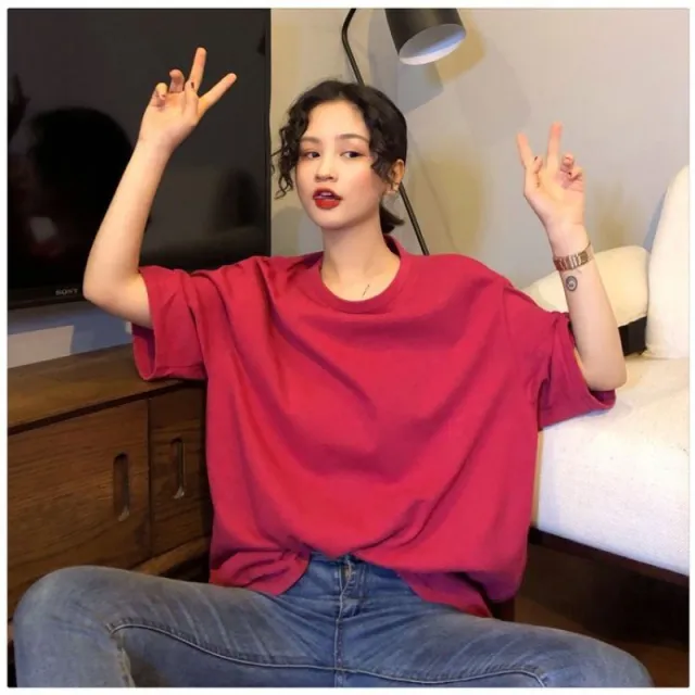 Women's Casual Mid length Short sleeved T shirt Red - Shop at LoveMi