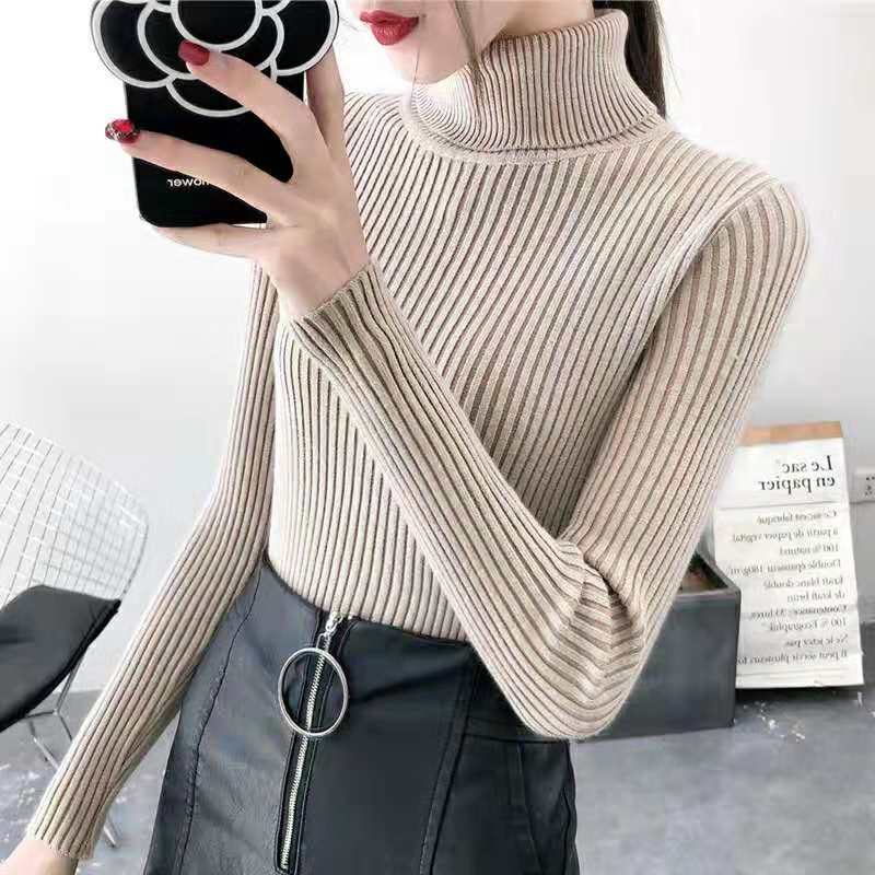 Padded Warm Pullover Turtleneck Sweater Women's Bottoming Shirt