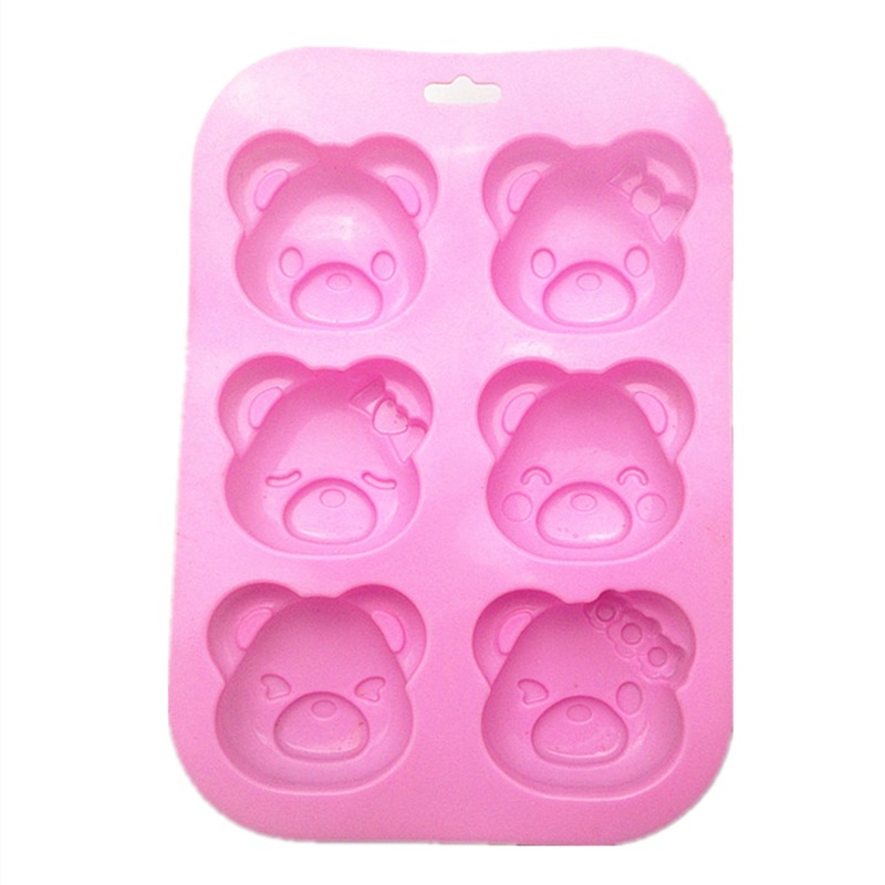 6 With Emoji Bear Silicone Cake Mold