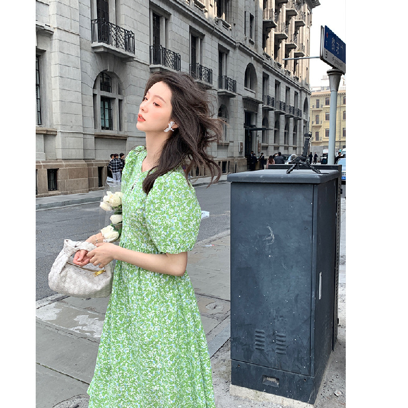 Puff-Sleeve A-Line Midi Dress, picture 5 of 5