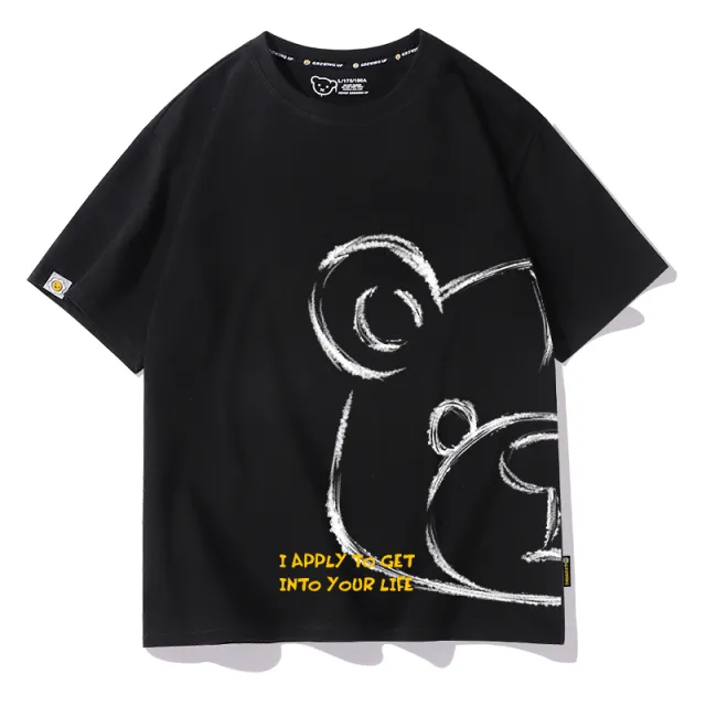 Net Red Couple Outfit Ins Super Fire Short sleeved T shirt Trend Black - Shop at LoveMi
