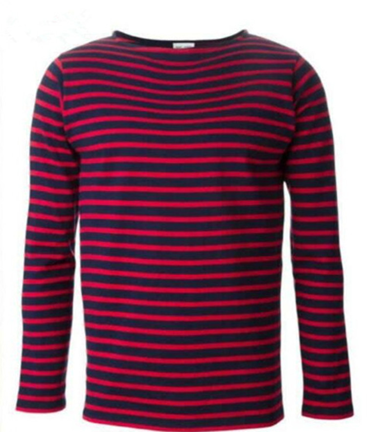 Striped Striped Round Neck Long-sleeved T-shirt