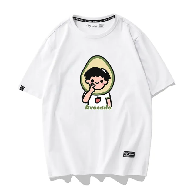 Summer new style avocado green short sleeved Harajuku style student T shirt f White C - Shop at LoveMi