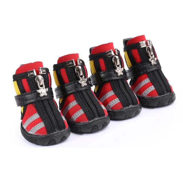 Camel Sports Style Indoor And Outdoor Pet Shoes Diving Fabric Dog Running Shoes Dog Shoes Red - Shop at LoveMi