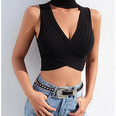 Tank Tops Tees Sleeveless Short Tee Shirt High Set