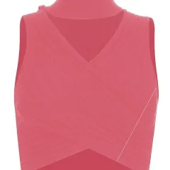 Tank Tops Tees Sleeveless Short Tee Shirt High Set Party - Pink - View 1