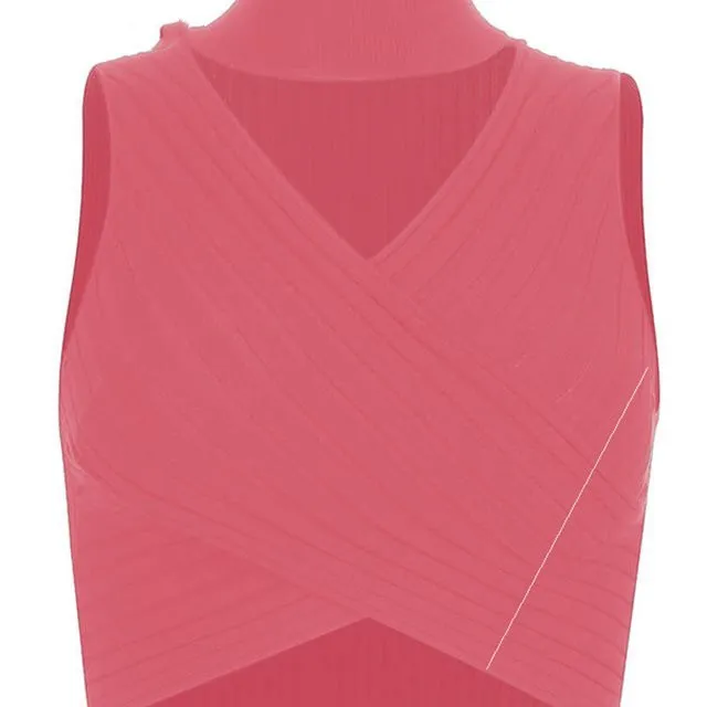 Tank Tops Tees Sleeveless Short Tee Shirt High Set Party Pink - Shop at LoveMi