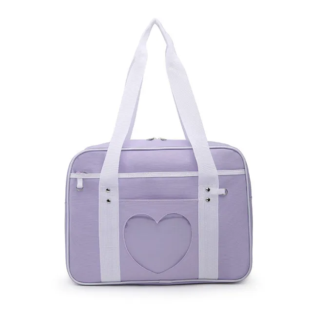Cute Girl Student Portable Jk Bag Korean Version Ins Soft Girl PU Leather Messenger Bag Wild Uniform Bag Purple - Shop at LoveMi