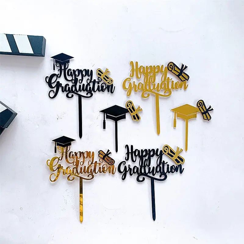 Graduation Party Decor Cake Toppers Acrylic Letter