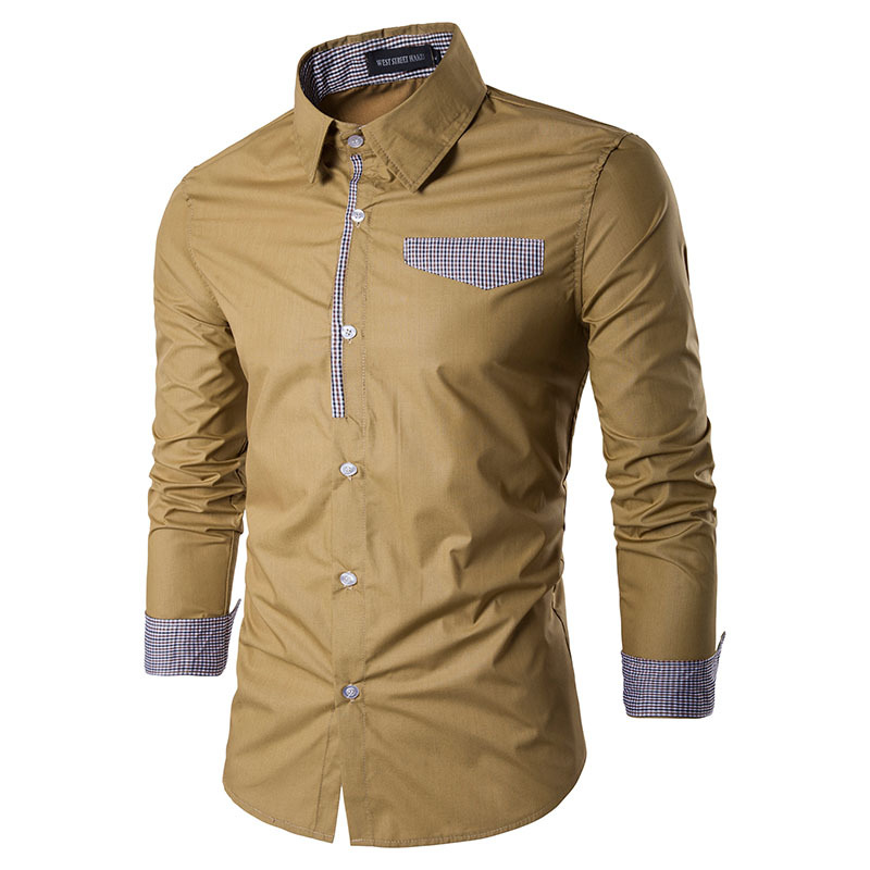 Long-sleeved Shirt New Spring Slim-fit Korean Style Trendy Casual Shirt Men's