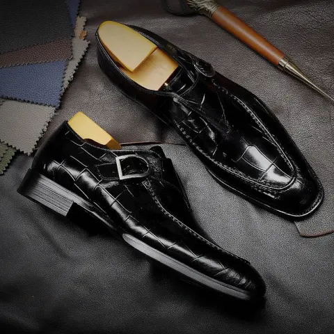 ClassicPattern Business Flat Shoes Men Designer Formal Dress Leather