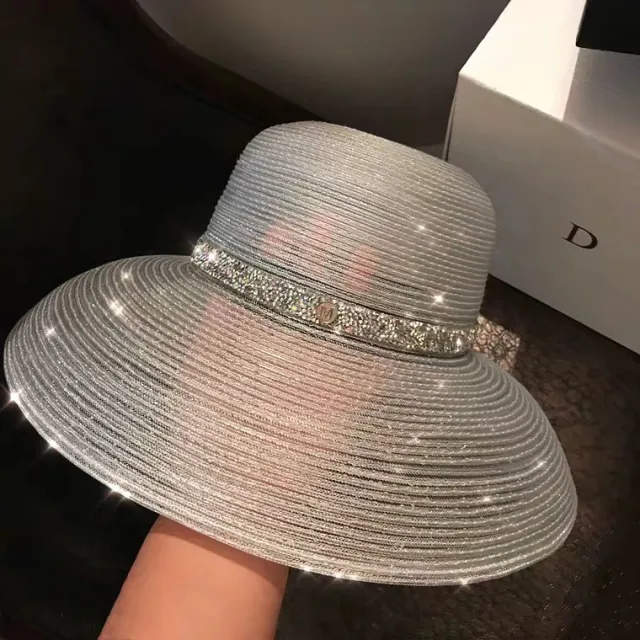 Womens Beach Sun Hat UV UPF50 Travel Foldable Brim Summer UV Hat Silver - Shop at LoveMi