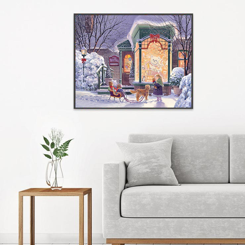 Snow Diamond Painting, All Christmas Square Rhinestone Embroidery, Handmade Mosaic