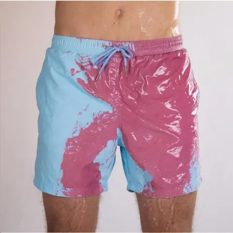 Discoloration Swimming Beach Shorts When Exposed to Water