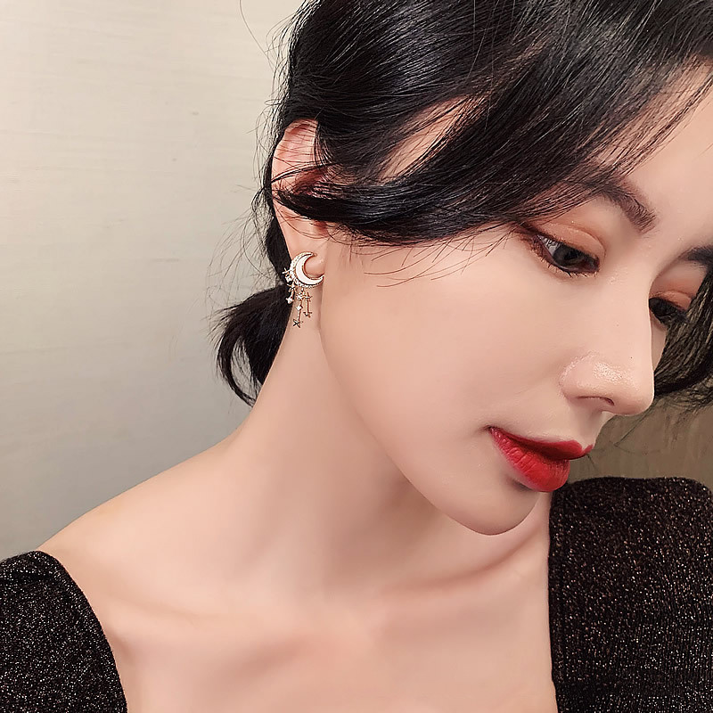 Premium Stud Earrings Star Moon Earrings