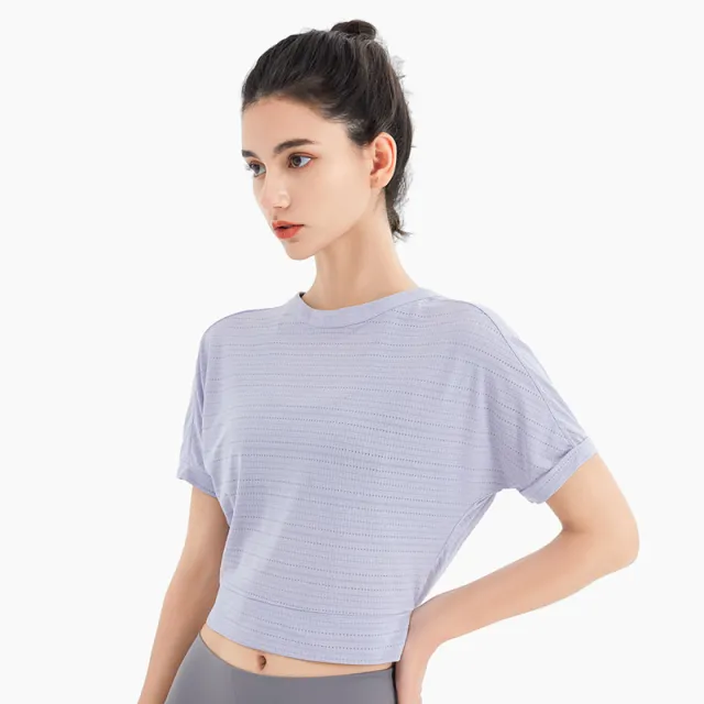 Sports T shirt Running Training Top Short Sleeve Purple - Shop at LoveMi
