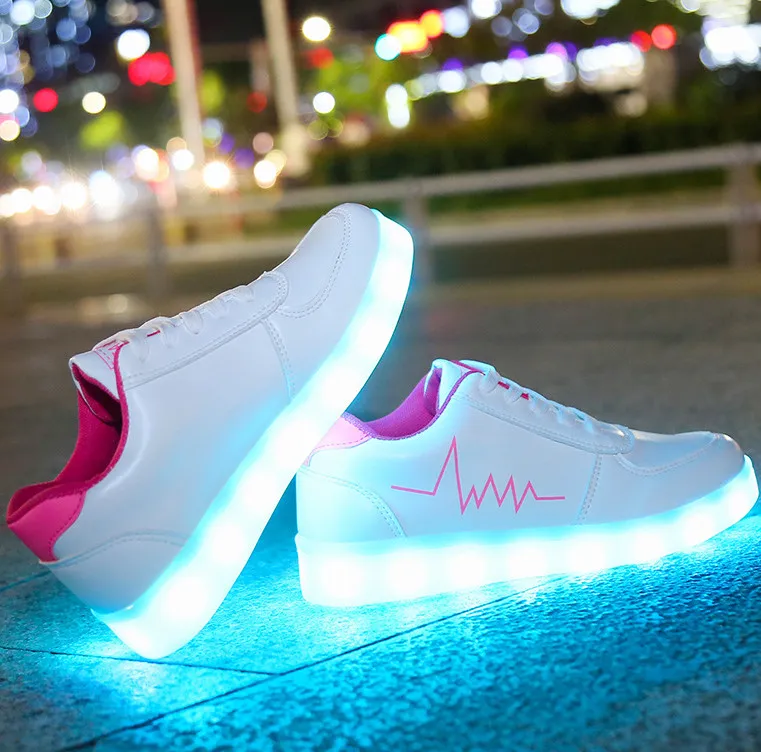 Luminous Shoes Usb Charging Led Flash Shoes Luminous Women's Shoes - Pink