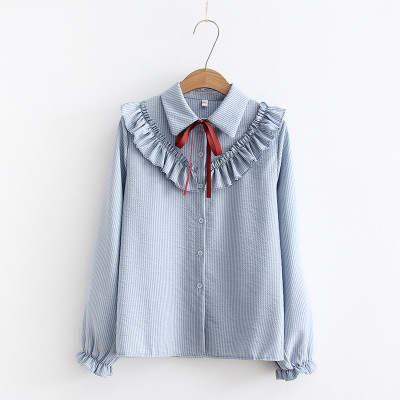 Autumn Women's Long-Sleeved Tie-Up All-Match Slim Shirt