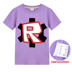 Cotton Printed Girls T-shirt Short Sleeve - Violet - View 1