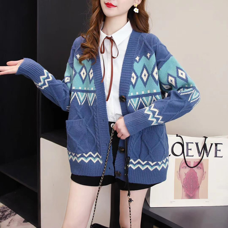 Ladies Sweater Coat Spring And Autumn New Style Western Loose Knit