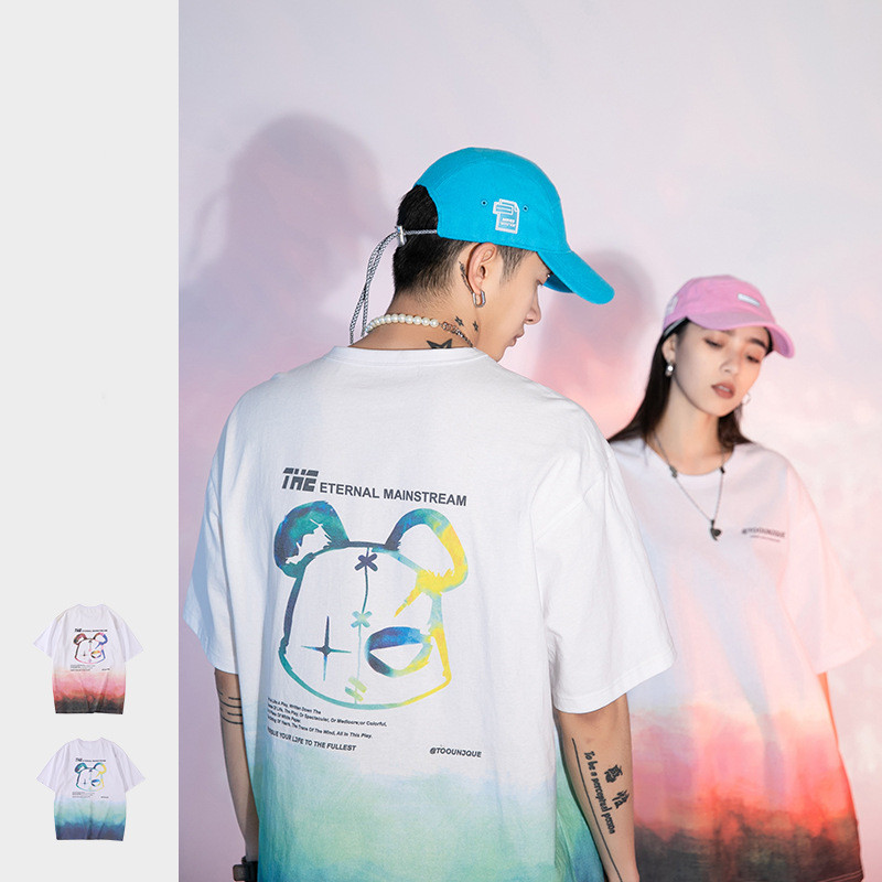 Hanlu Main Series Summer New Fashion Brand Spoof Bear Print T-shirt