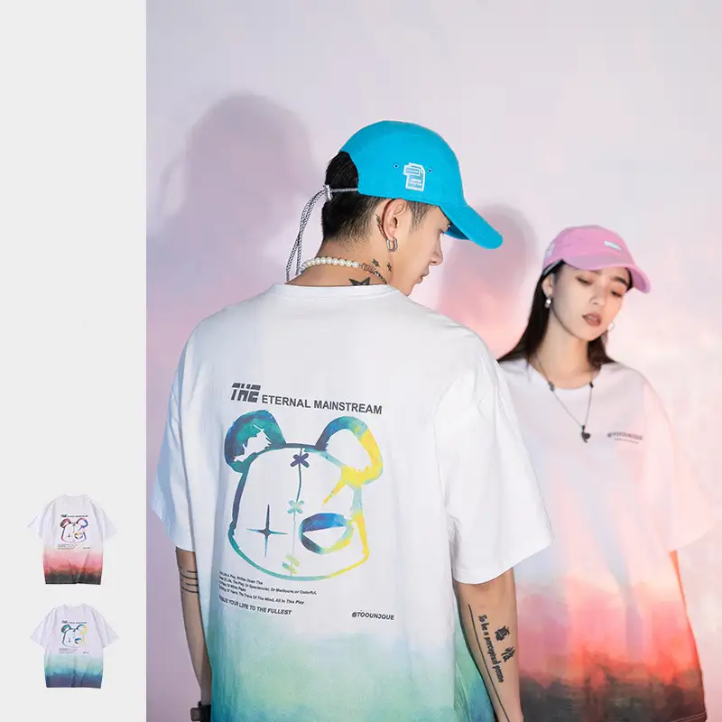 Hanlu Main Series Summer New Fashion Brand Spoof Bear Print T-shirt