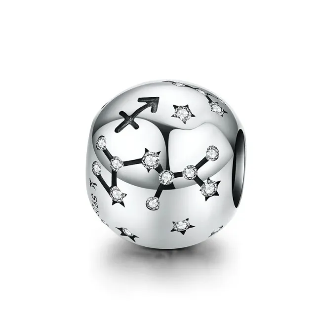 Twelve Constellation Sterling Silver Beads Diy Beaded Bracelet Jewelry Sagittarius - Shop at LoveMi