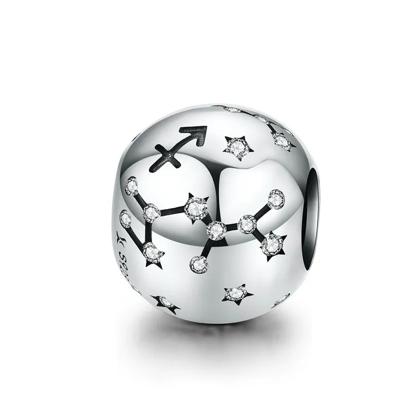 Twelve Constellation Sterling Silver Beads Diy Beaded Bracelet Jewellery - Sagittarius