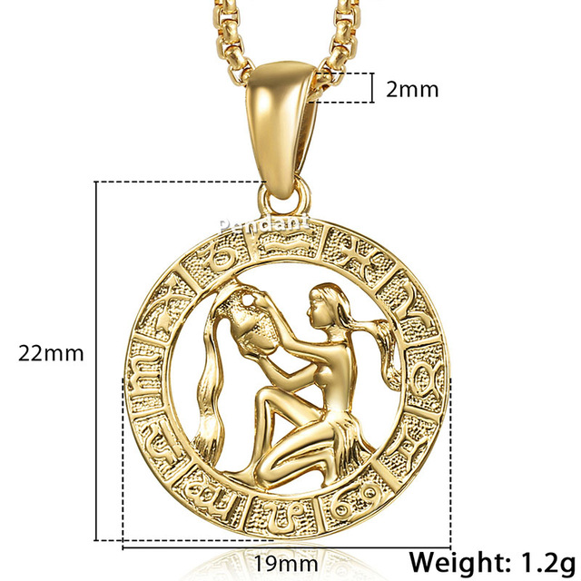 Halskette mit Anhänger Herren Damen 12 Horoskop Sternzeichen Gold - Bild 3 von 14
