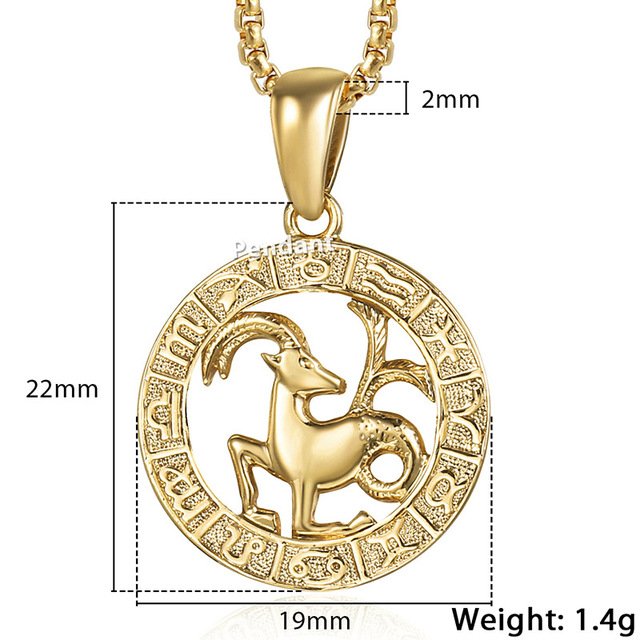 Halskette mit Anhänger Herren Damen 12 Horoskop Sternzeichen Gold - Bild 6 von 14