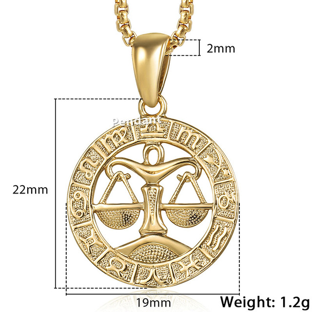 Halskette mit Anhänger Herren Damen 12 Horoskop Sternzeichen Gold - Bild 9 von 14