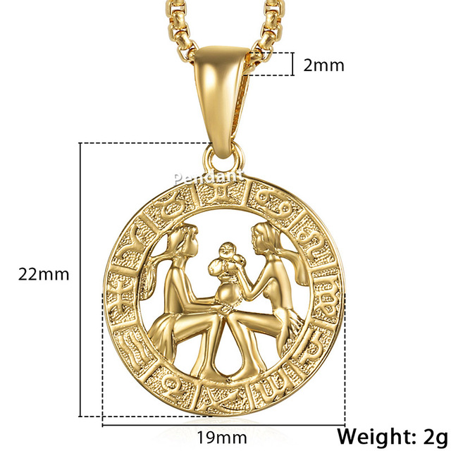 Halskette mit Anhänger Herren Damen 12 Horoskop Sternzeichen Gold - Bild 7 von 14