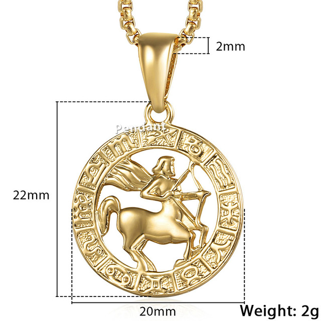 Halskette mit Anhänger Herren Damen 12 Horoskop Sternzeichen Gold - Bild 11 von 14