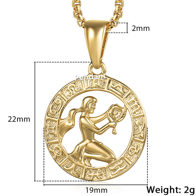 Halskette mit Anhänger Herren Damen 12 Horoskop Sternzeichen Gold - Bild 14 von 14