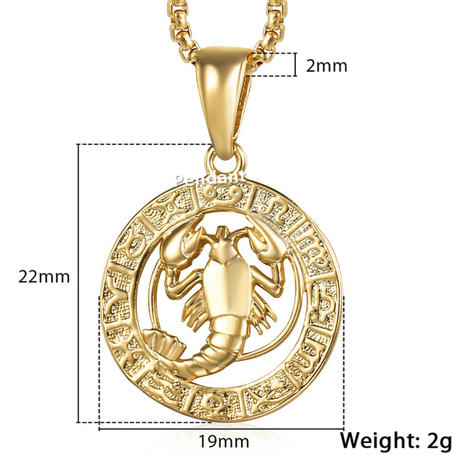 Halskette mit Anhänger Herren Damen 12 Horoskop Sternzeichen Gold - Bild 5 von 14