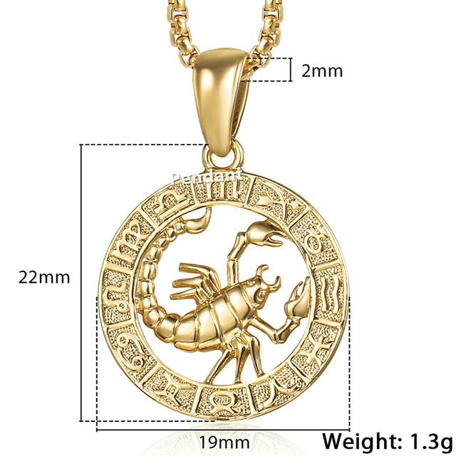 Halskette mit Anhänger Herren Damen 12 Horoskop Sternzeichen Gold - Bild 12 von 14