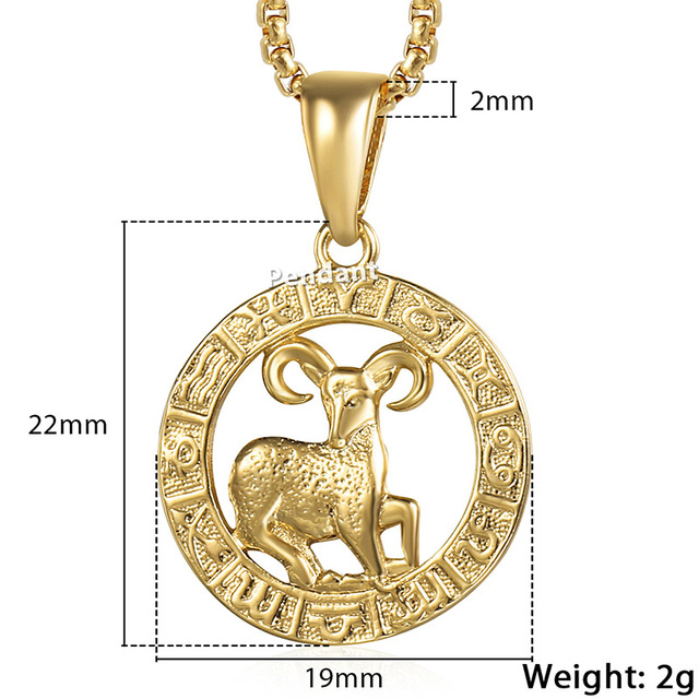 Halskette mit Anhänger Herren Damen 12 Horoskop Sternzeichen Gold - Bild 4 von 14