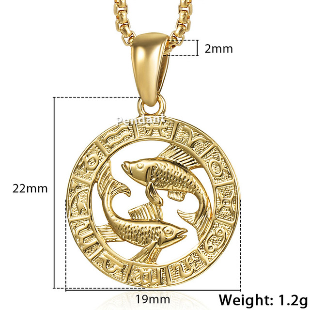 Halskette mit Anhänger Herren Damen 12 Horoskop Sternzeichen Gold - Bild 10 von 14