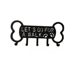 Perforated Pet Dog Rope Iron Art Coat Hook Custom Perforated Animal Clothing Metal Coat Hook - Black - View 1