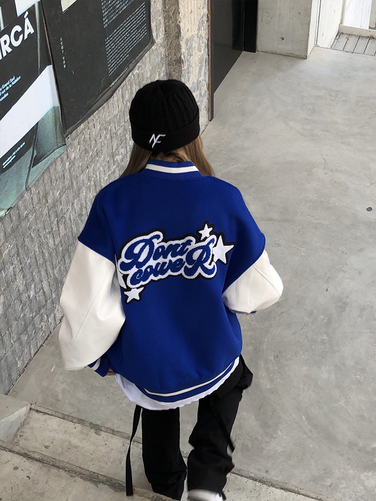 Stellar Alphabet Embroidered Patchwork Baseball Uniform