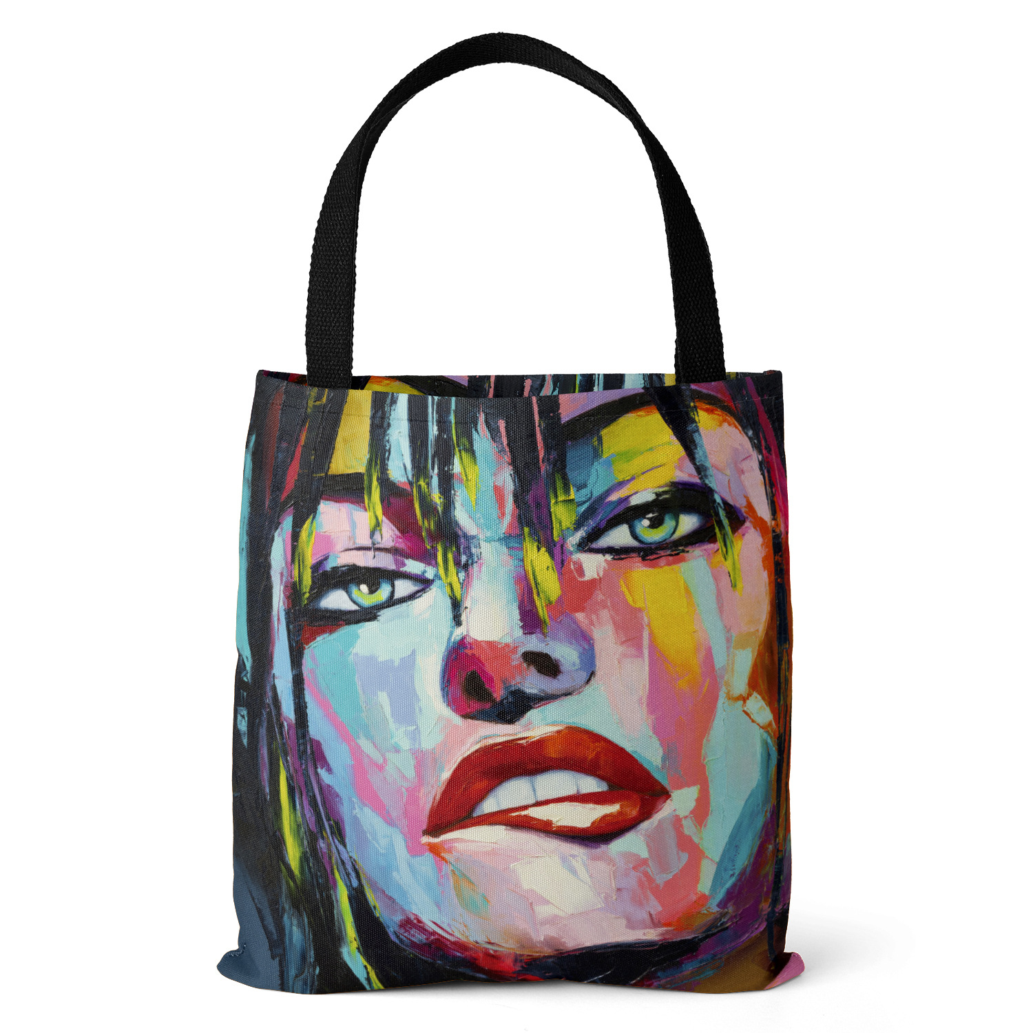 Title 5, Womens Oil Painting Print Beach Bag, Brutalist...