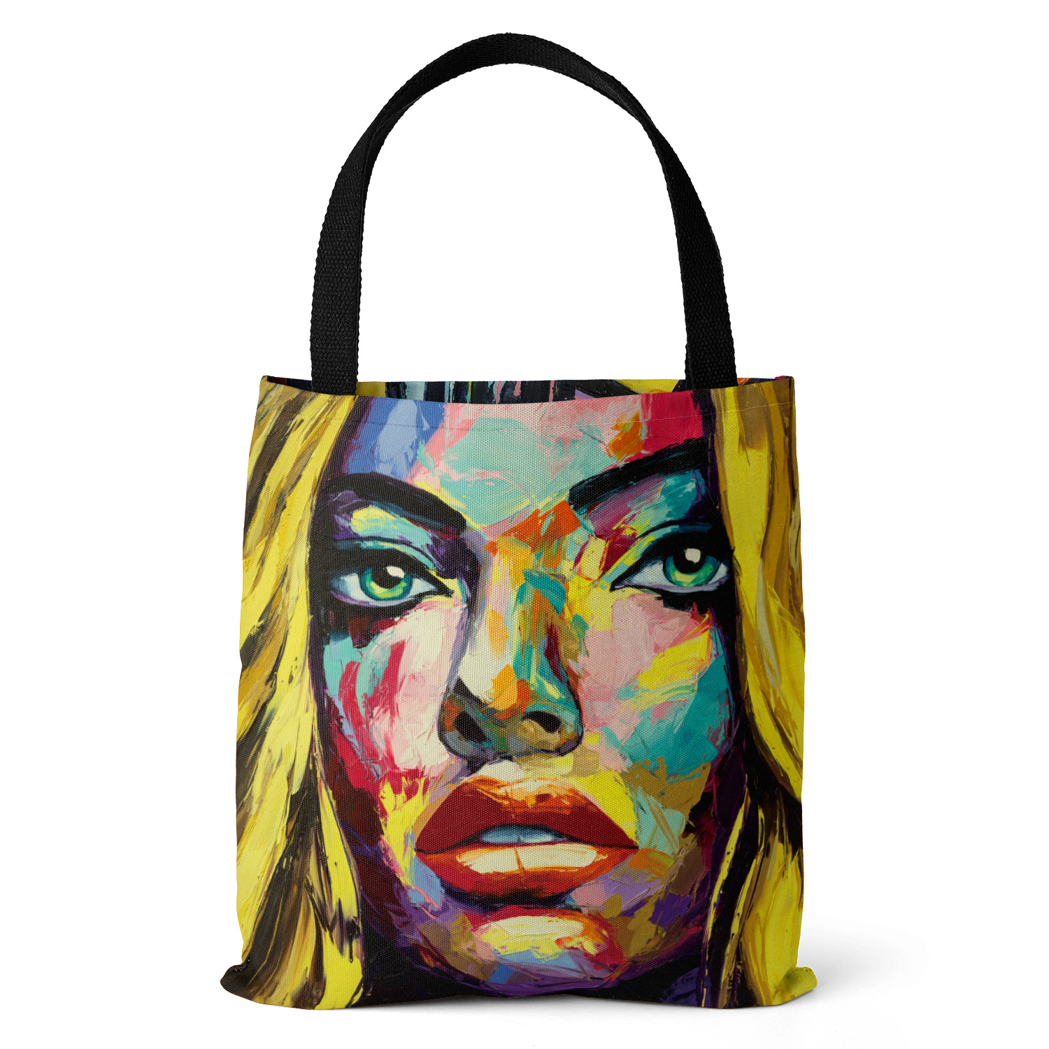 Title 1, Womens Oil Painting Print Beach Bag, Brutalist...