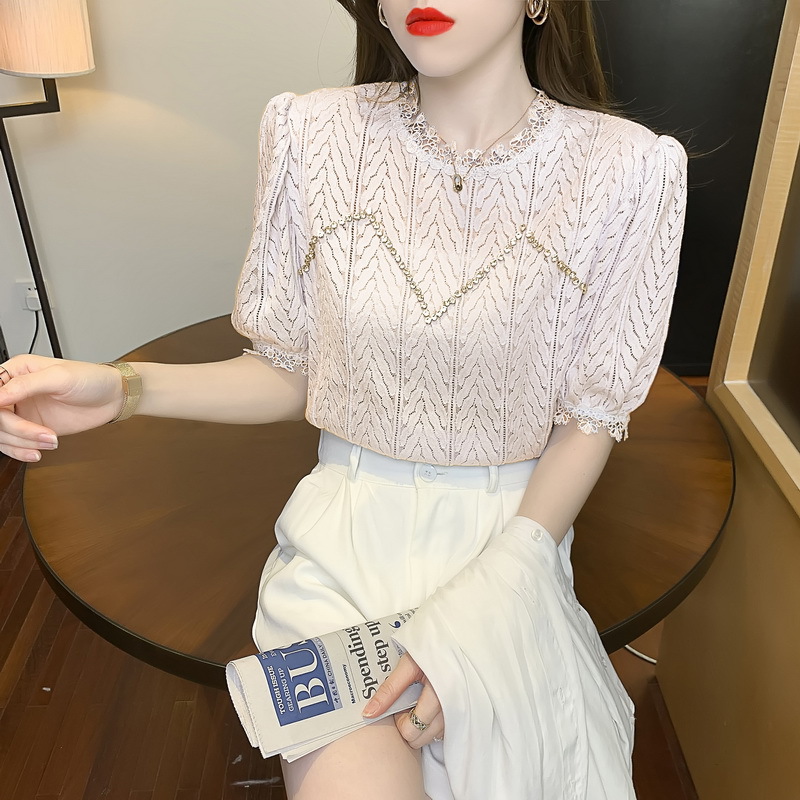 Western Style Retro Design Puff Sleeves With Blouse Women