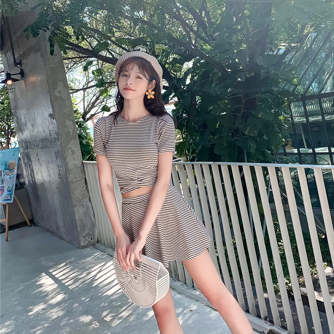 Female Split Swimsuit Covering Belly Slimming Korean Conservative Student