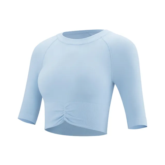 Yoga Clothes Women's Lightweight Breathable Fitness Clothes Running Tights Summer Blue - Shop at LoveMi