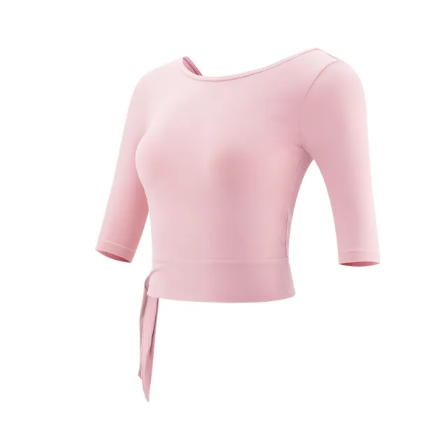Half Sleeve Yoga Suit Women's Tights Short Gym Training Running Top Breathable Sports T shirt Spring Pink - Shop at LoveMi